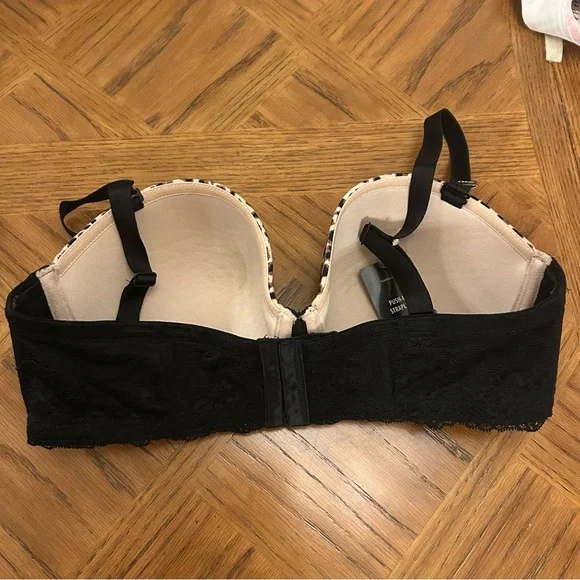 Strapless Torrid Multiway Leopard Print & Black scalloped lace bra - Picture 6 of 9